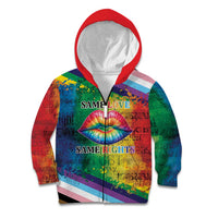 Beautiful Rainbow Lips Kiss Kid Hoodie LGBTQ Same Love Same Rights - Wonder Print Shop