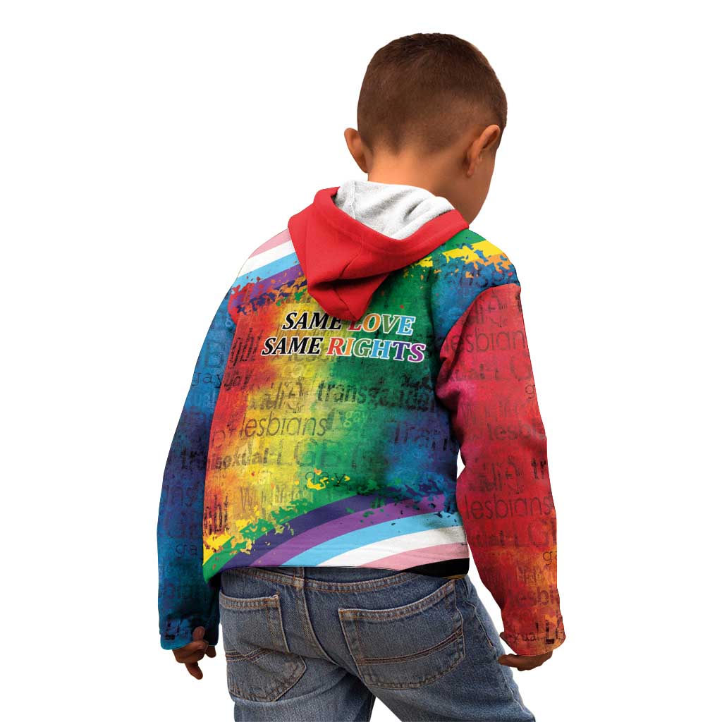 Beautiful Rainbow Lips Kiss Kid Hoodie LGBTQ Same Love Same Rights - Wonder Print Shop