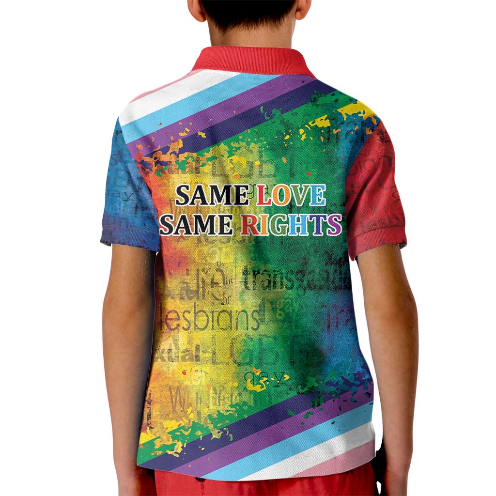 Beautiful Rainbow Lips Kiss Kid Polo Shirt LGBTQ Same Love Same Rights - Wonder Print Shop