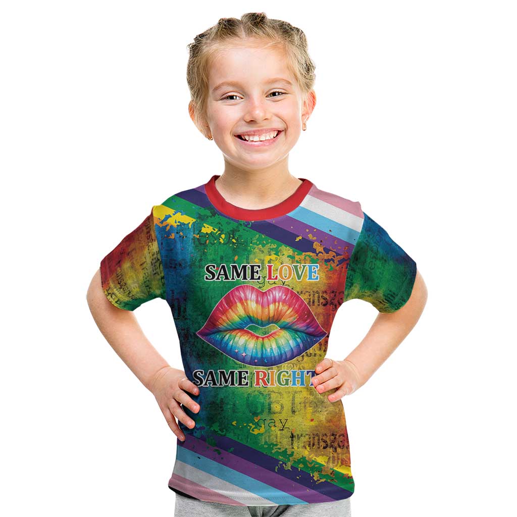 Beautiful Rainbow Lips Kiss Kid T Shirt LGBTQ Same Love Same Rights - Wonder Print Shop