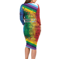 Beautiful Rainbow Lips Kiss Long Sleeve Bodycon Dress LGBTQ Same Love Same Rights - Wonder Print Shop
