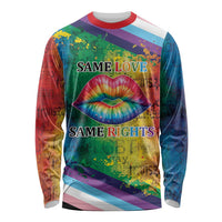 Beautiful Rainbow Lips Kiss Long Sleeve Shirt LGBTQ Same Love Same Rights - Wonder Print Shop