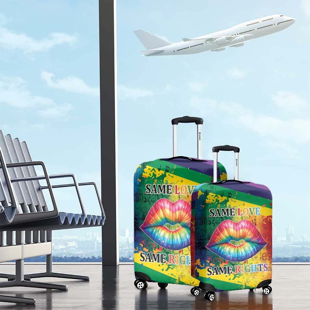 Beautiful Rainbow Lips Kiss Luggage Cover LGBTQ Same Love Same Rights - Wonder Print Shop