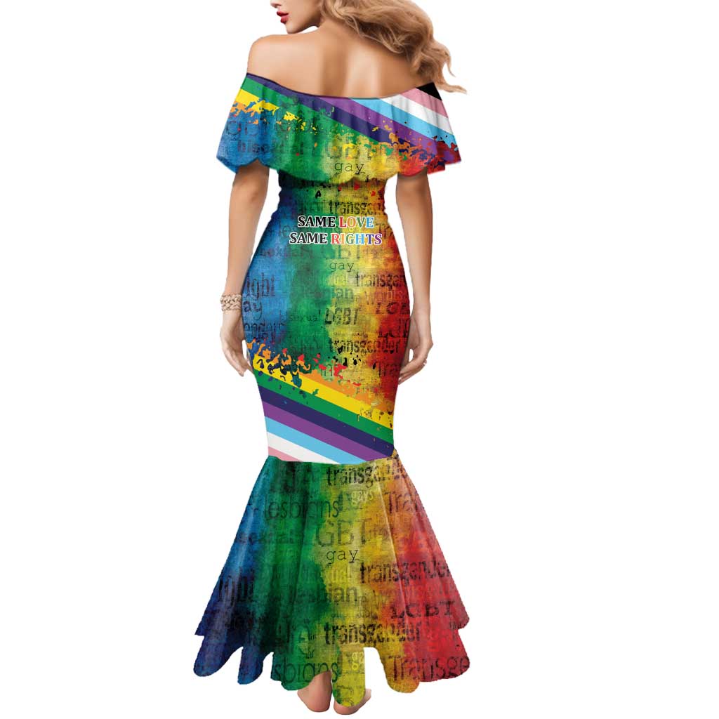Beautiful Rainbow Lips Kiss Mermaid Dress LGBTQ Same Love Same Rights - Wonder Print Shop