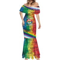 Beautiful Rainbow Lips Kiss Mermaid Dress LGBTQ Same Love Same Rights - Wonder Print Shop