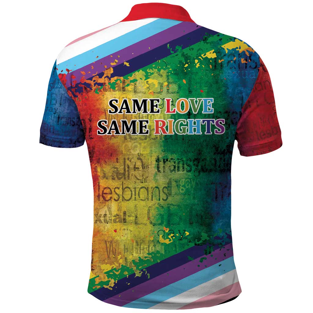 Beautiful Rainbow Lips Kiss Polo Shirt LGBTQ Same Love Same Rights - Wonder Print Shop