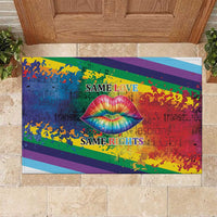 Beautiful Rainbow Lips Kiss Rubber Doormat LGBTQ Same Love Same Rights - Wonder Print Shop