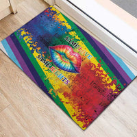 Beautiful Rainbow Lips Kiss Rubber Doormat LGBTQ Same Love Same Rights - Wonder Print Shop