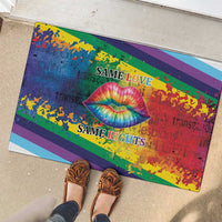 Beautiful Rainbow Lips Kiss Rubber Doormat LGBTQ Same Love Same Rights - Wonder Print Shop