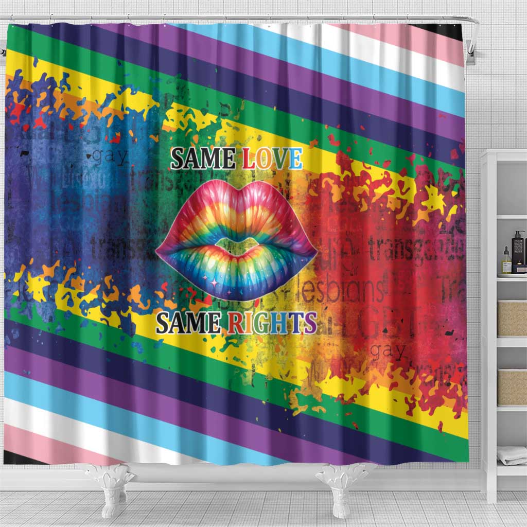 Beautiful Rainbow Lips Kiss Shower Curtain LGBTQ Same Love Same Rights - Wonder Print Shop