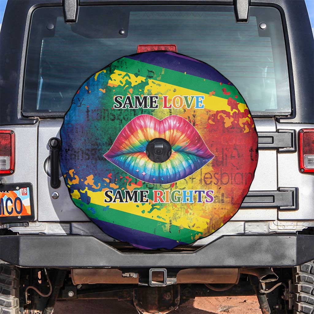 Beautiful Rainbow Lips Kiss Spare Tire Cover LGBTQ Same Love Same Rights - Wonder Print Shop