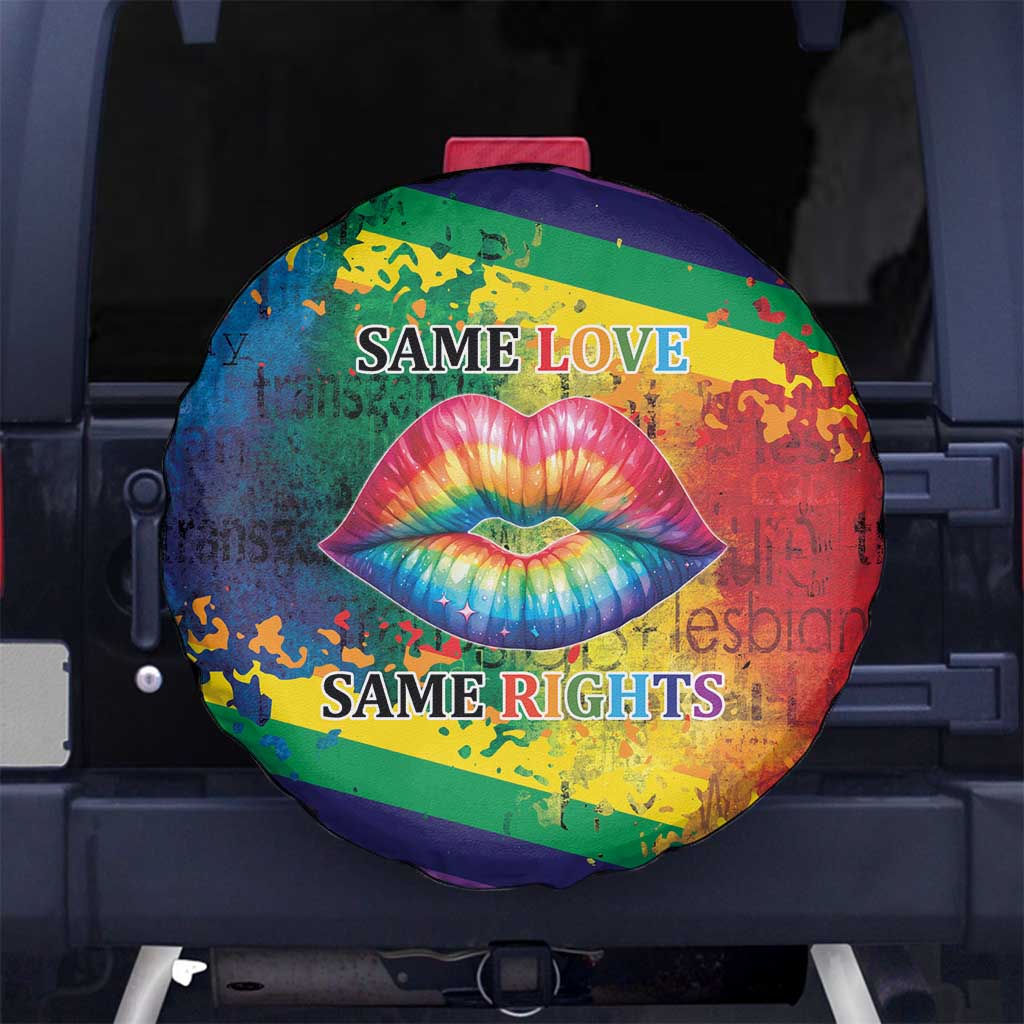 Beautiful Rainbow Lips Kiss Spare Tire Cover LGBTQ Same Love Same Rights - Wonder Print Shop