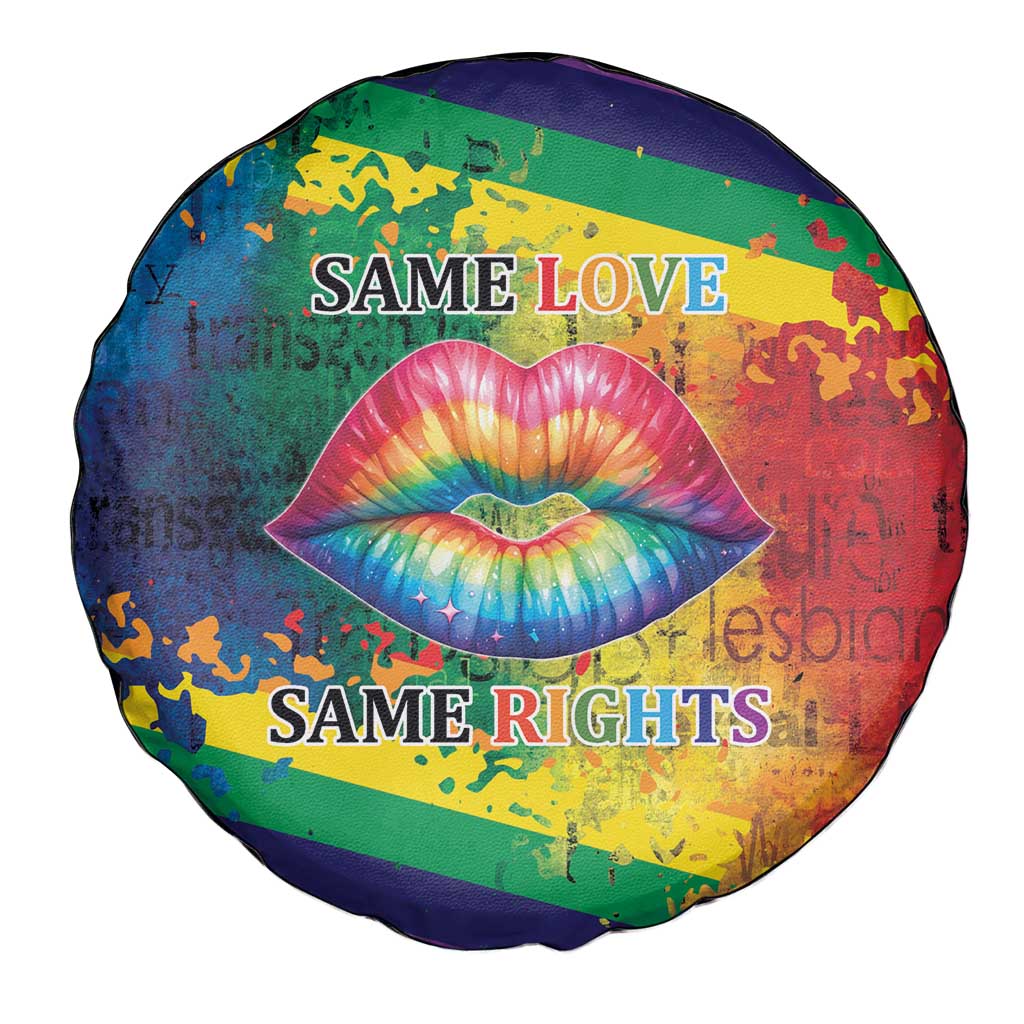 Beautiful Rainbow Lips Kiss Spare Tire Cover LGBTQ Same Love Same Rights - Wonder Print Shop