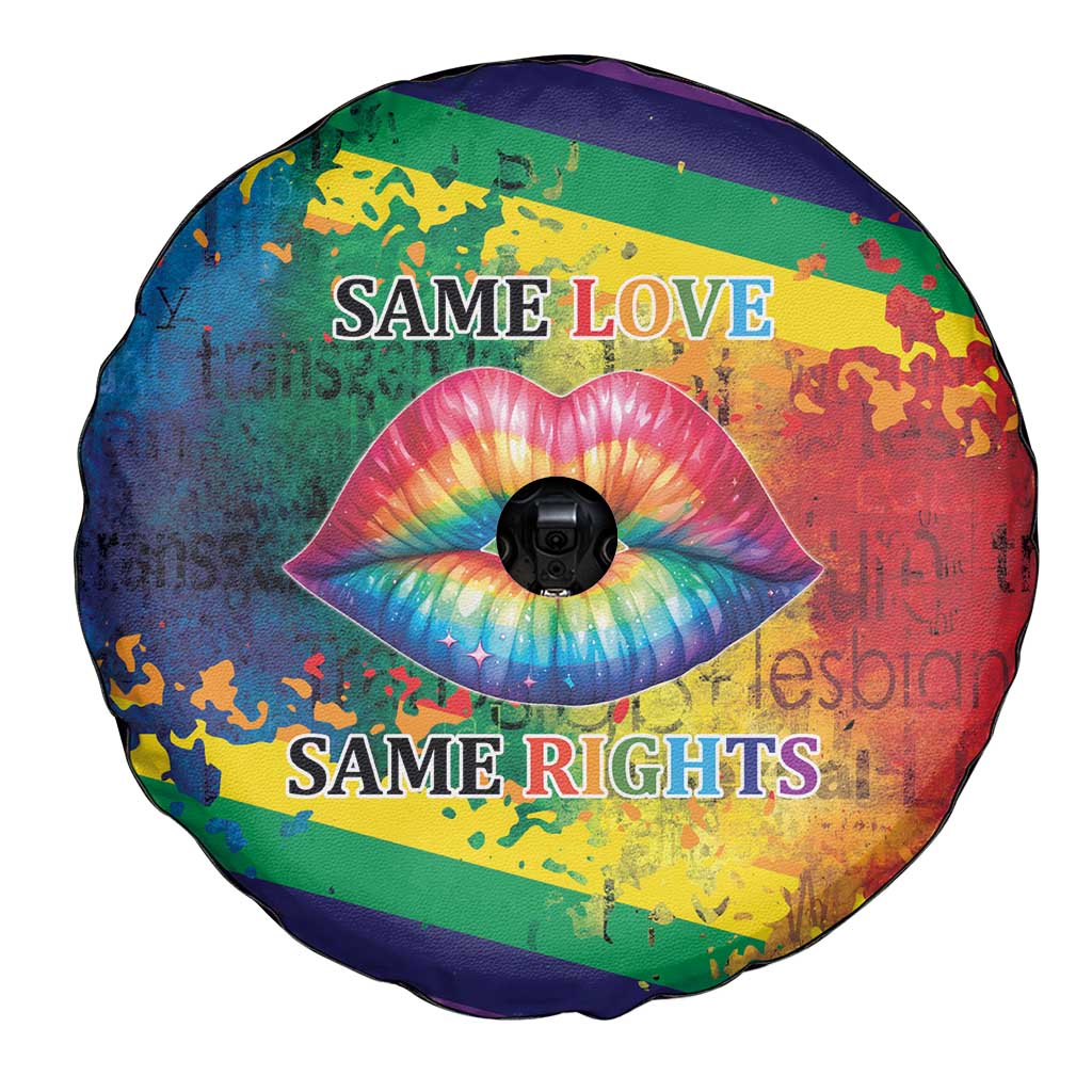 Beautiful Rainbow Lips Kiss Spare Tire Cover LGBTQ Same Love Same Rights - Wonder Print Shop
