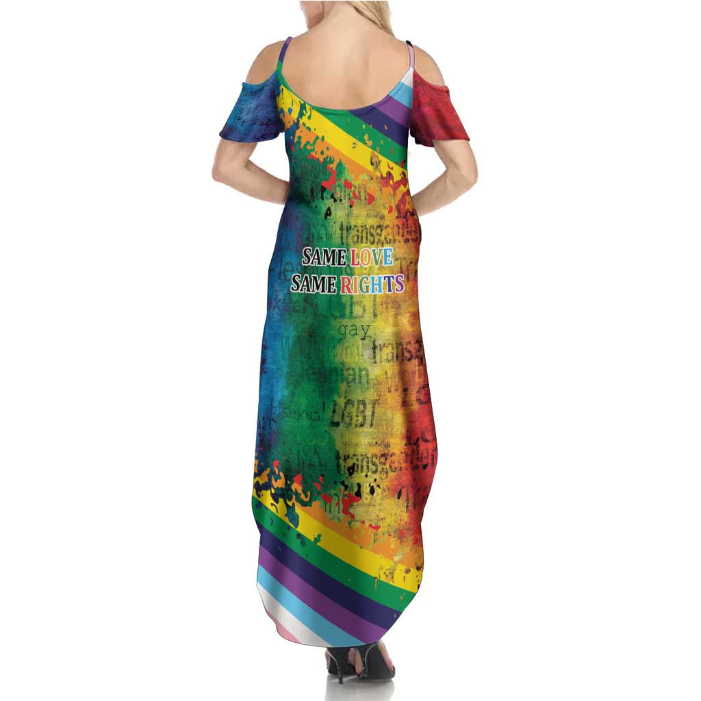 Beautiful Rainbow Lips Kiss Summer Maxi Dress LGBTQ Same Love Same Rights - Wonder Print Shop