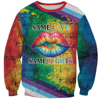 Beautiful Rainbow Lips Kiss Sweatshirt LGBTQ Same Love Same Rights - Wonder Print Shop