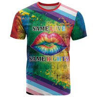 Beautiful Rainbow Lips Kiss T Shirt LGBTQ Same Love Same Rights - Wonder Print Shop