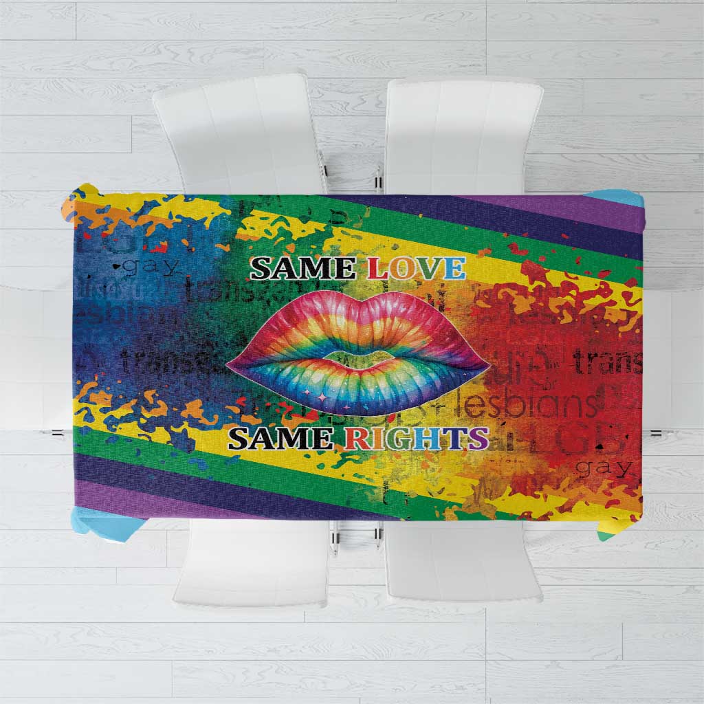 Beautiful Rainbow Lips Kiss Tablecloth LGBTQ Same Love Same Rights - Wonder Print Shop