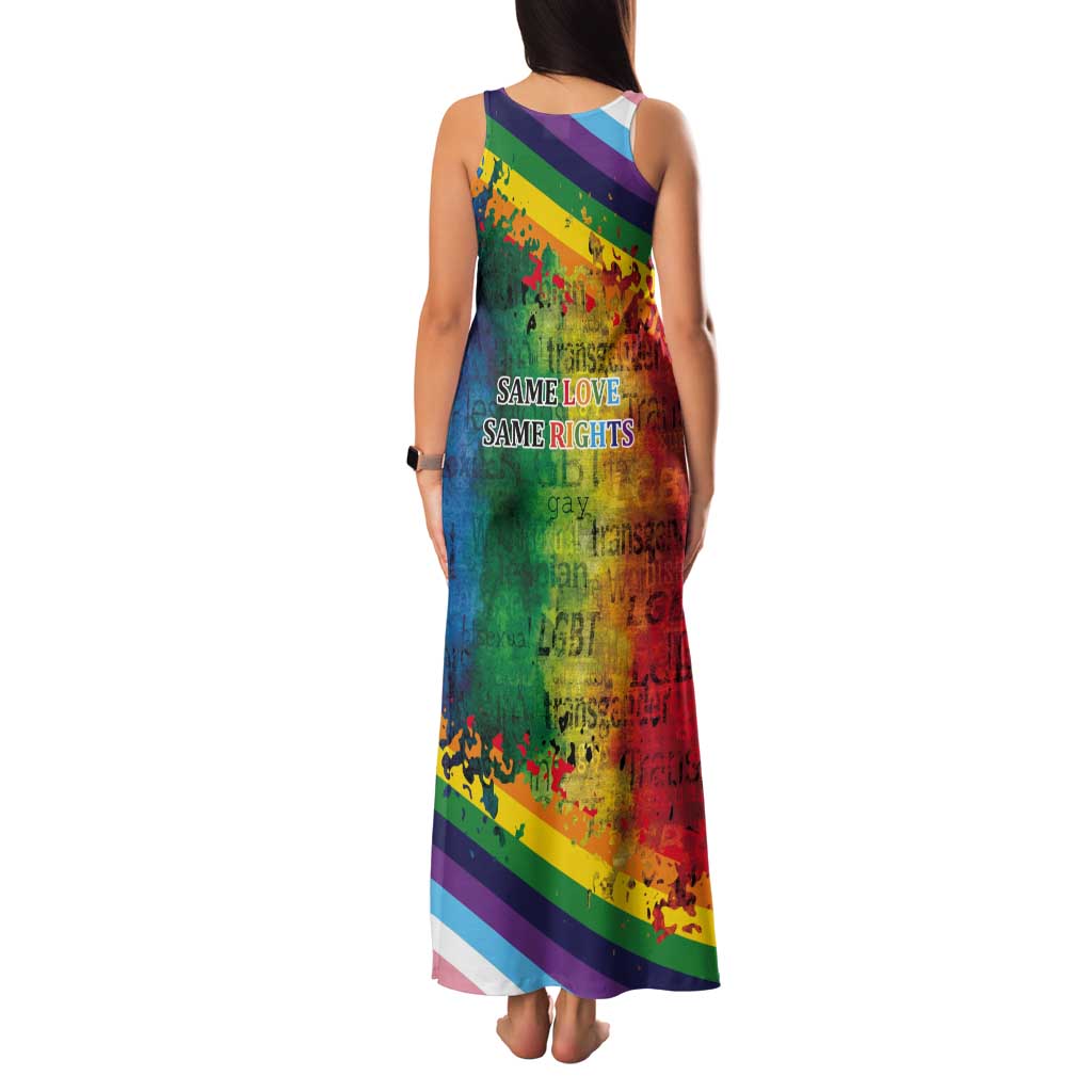 Beautiful Rainbow Lips Kiss Tank Maxi Dress LGBTQ Same Love Same Rights - Wonder Print Shop