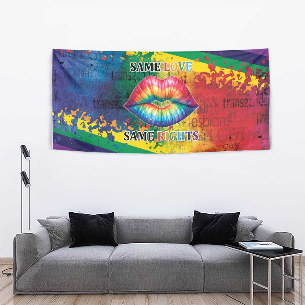 Beautiful Rainbow Lips Kiss Tapestry LGBTQ Same Love Same Rights - Wonder Print Shop