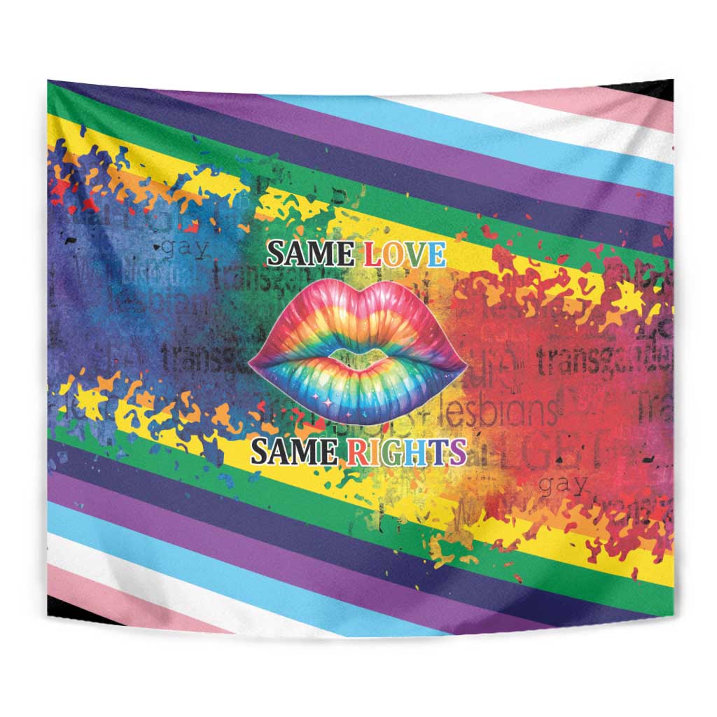 Beautiful Rainbow Lips Kiss Tapestry LGBTQ Same Love Same Rights - Wonder Print Shop