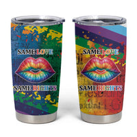 Beautiful Rainbow Lips Kiss Tumbler Cup LGBTQ Same Love Same Rights - Wonder Print Shop