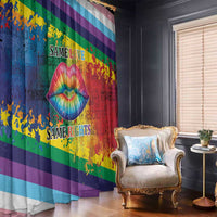 Beautiful Rainbow Lips Kiss Window Curtain LGBTQ Same Love Same Rights - Wonder Print Shop