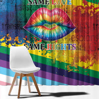 Beautiful Rainbow Lips Kiss Window Curtain LGBTQ Same Love Same Rights - Wonder Print Shop