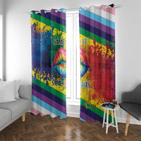 Beautiful Rainbow Lips Kiss Window Curtain LGBTQ Same Love Same Rights - Wonder Print Shop