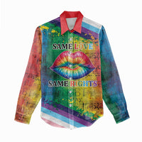 Beautiful Rainbow Lips Kiss Women Casual Shirt LGBTQ Same Love Same Rights - Wonder Print Shop