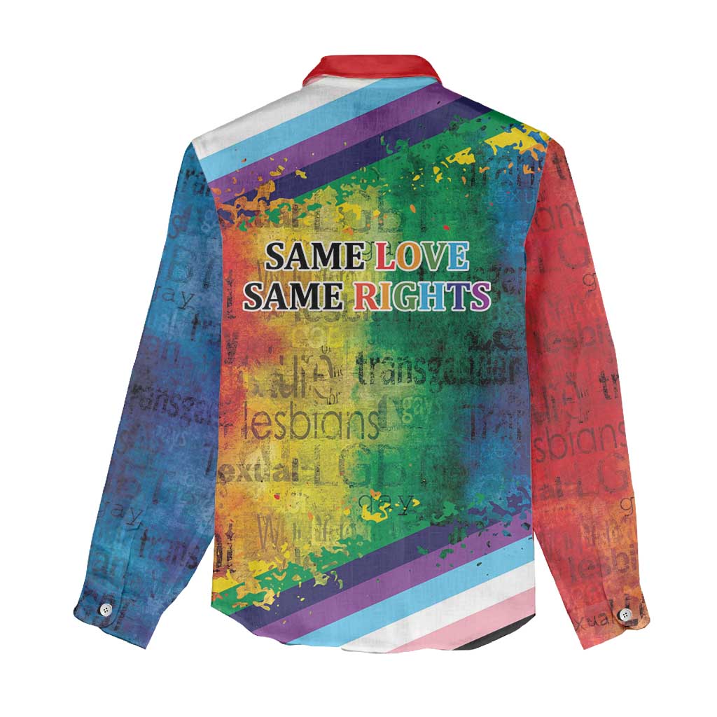 Beautiful Rainbow Lips Kiss Women Casual Shirt LGBTQ Same Love Same Rights - Wonder Print Shop
