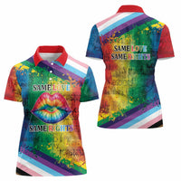 Beautiful Rainbow Lips Kiss Women Polo Shirt LGBTQ Same Love Same Rights - Wonder Print Shop