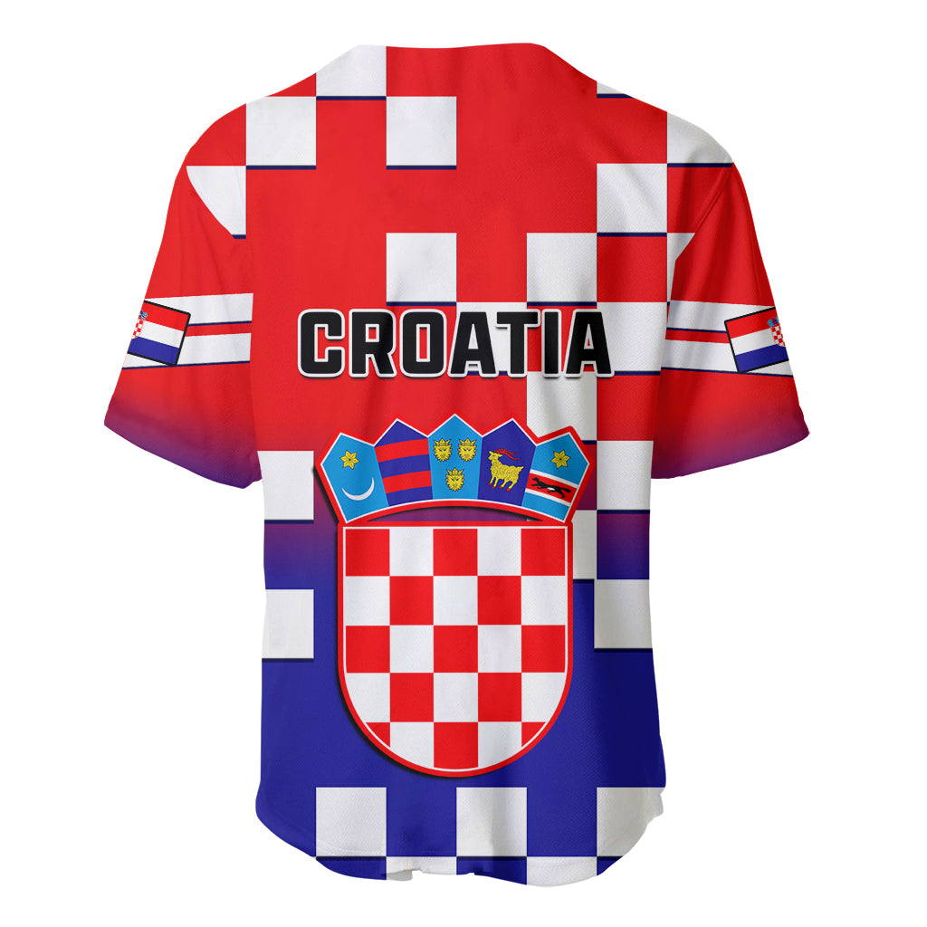 Croatia Baseball Jersey Hrvatska Checkerboard Gradient Style - Wonder Print Shop