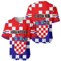 Croatia Baseball Jersey Hrvatska Checkerboard Gradient Style - Wonder Print Shop
