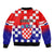 Croatia Bomber Jacket Hrvatska Checkerboard Gradient Style - Wonder Print Shop