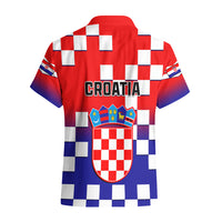 Croatia Hawaiian Shirt Hrvatska Checkerboard Gradient Style - Wonder Print Shop