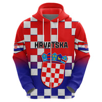 Croatia Hoodie Hrvatska Checkerboard Gradient Style - Wonder Print Shop