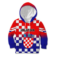 Croatia Kid Hoodie Hrvatska Checkerboard Gradient Style - Wonder Print Shop