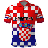 Croatia Polo Shirt Hrvatska Checkerboard Gradient Style - Wonder Print Shop