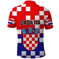 Croatia Polo Shirt Hrvatska Checkerboard Gradient Style - Wonder Print Shop