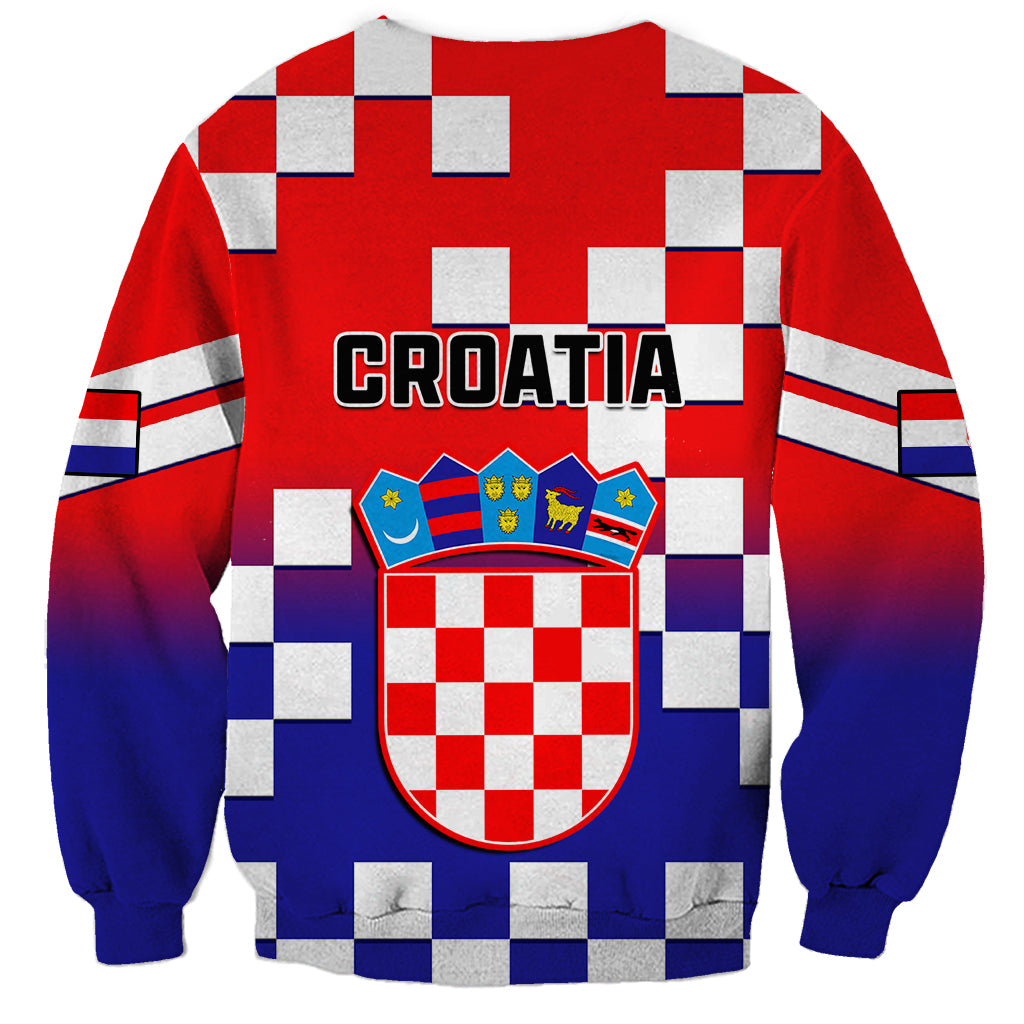 Croatia Sweatshirt Hrvatska Checkerboard Gradient Style - Wonder Print Shop
