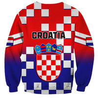 Croatia Sweatshirt Hrvatska Checkerboard Gradient Style - Wonder Print Shop