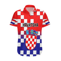 Personalised Croatia Hawaiian Shirt Hrvatska Checkerboard Gradient Style - Wonder Print Shop