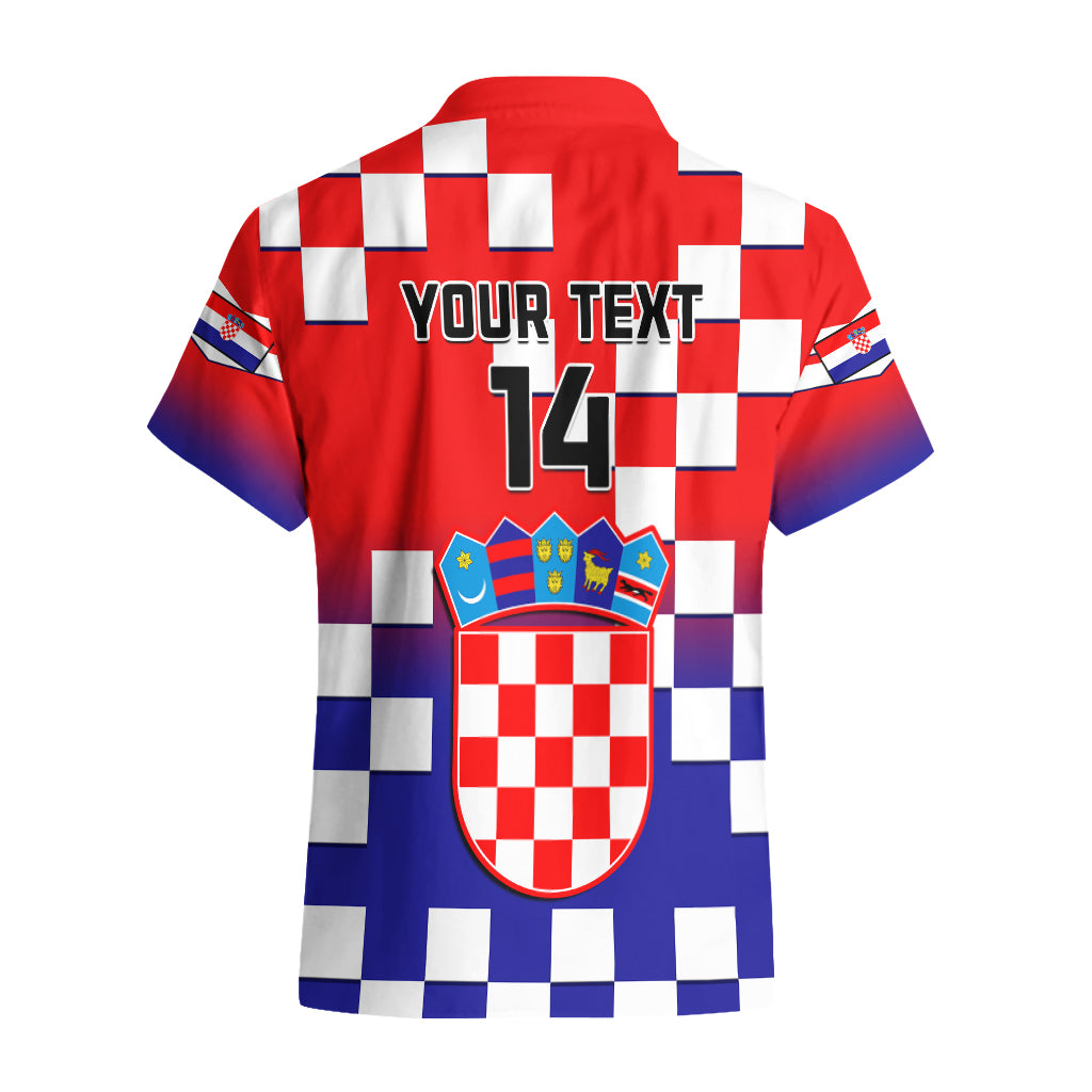 Personalised Croatia Hawaiian Shirt Hrvatska Checkerboard Gradient Style - Wonder Print Shop