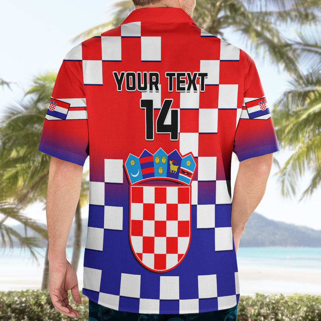 Personalised Croatia Hawaiian Shirt Hrvatska Checkerboard Gradient Style - Wonder Print Shop
