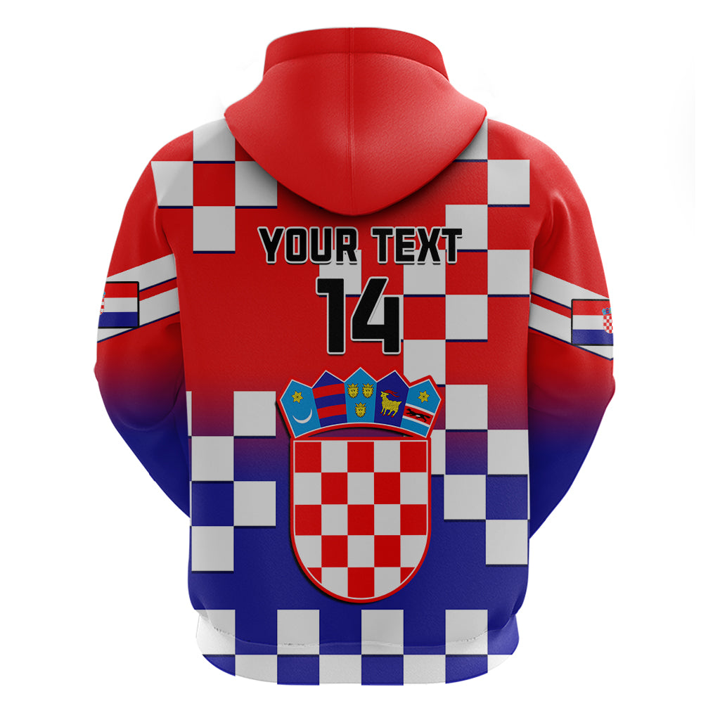 Personalised Croatia Hoodie Hrvatska Checkerboard Gradient Style - Wonder Print Shop