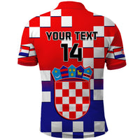 Personalised Croatia Polo Shirt Hrvatska Checkerboard Gradient Style - Wonder Print Shop
