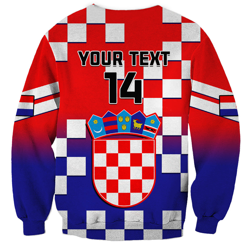 Personalised Croatia Sweatshirt Hrvatska Checkerboard Gradient Style - Wonder Print Shop