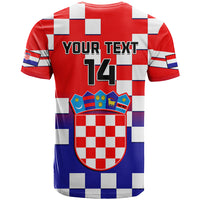 Personalised Croatia T Shirt Hrvatska Checkerboard Gradient Style - Wonder Print Shop
