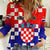 Personalised Croatia Women Casual Shirt Hrvatska Checkerboard Gradient Style - Wonder Print Shop